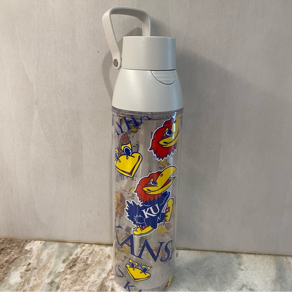 Tervis Kansas Jayhawks 24oz. All Over Venture Water Bottle NCAA Like New